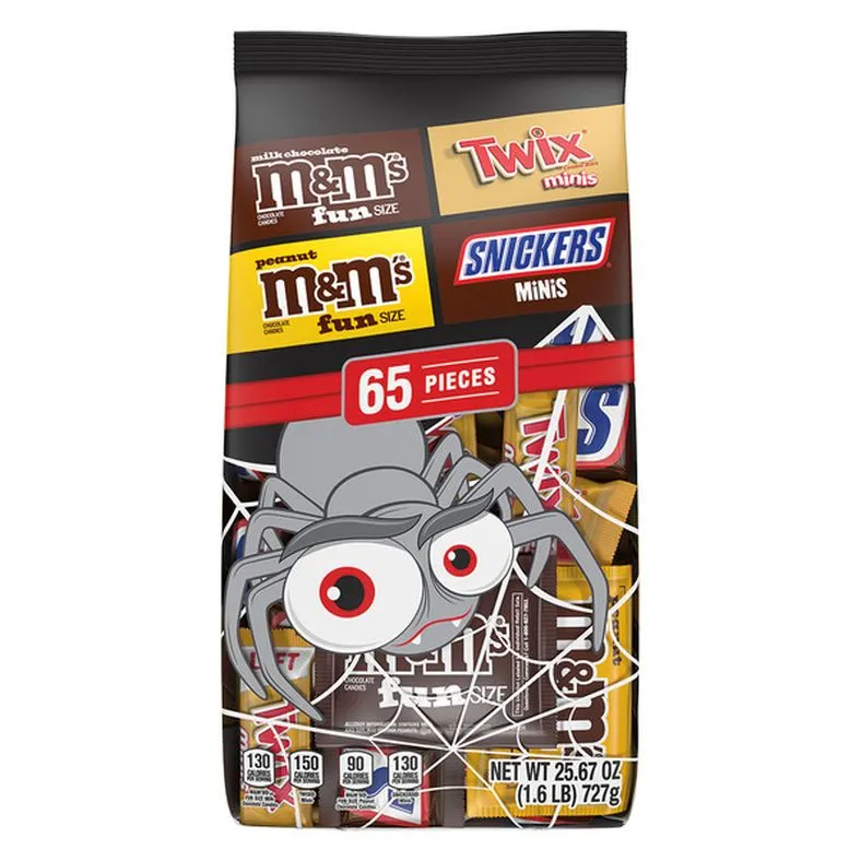 Mars Assorted Mini Chocolates Spider Mix - 65 Pieces