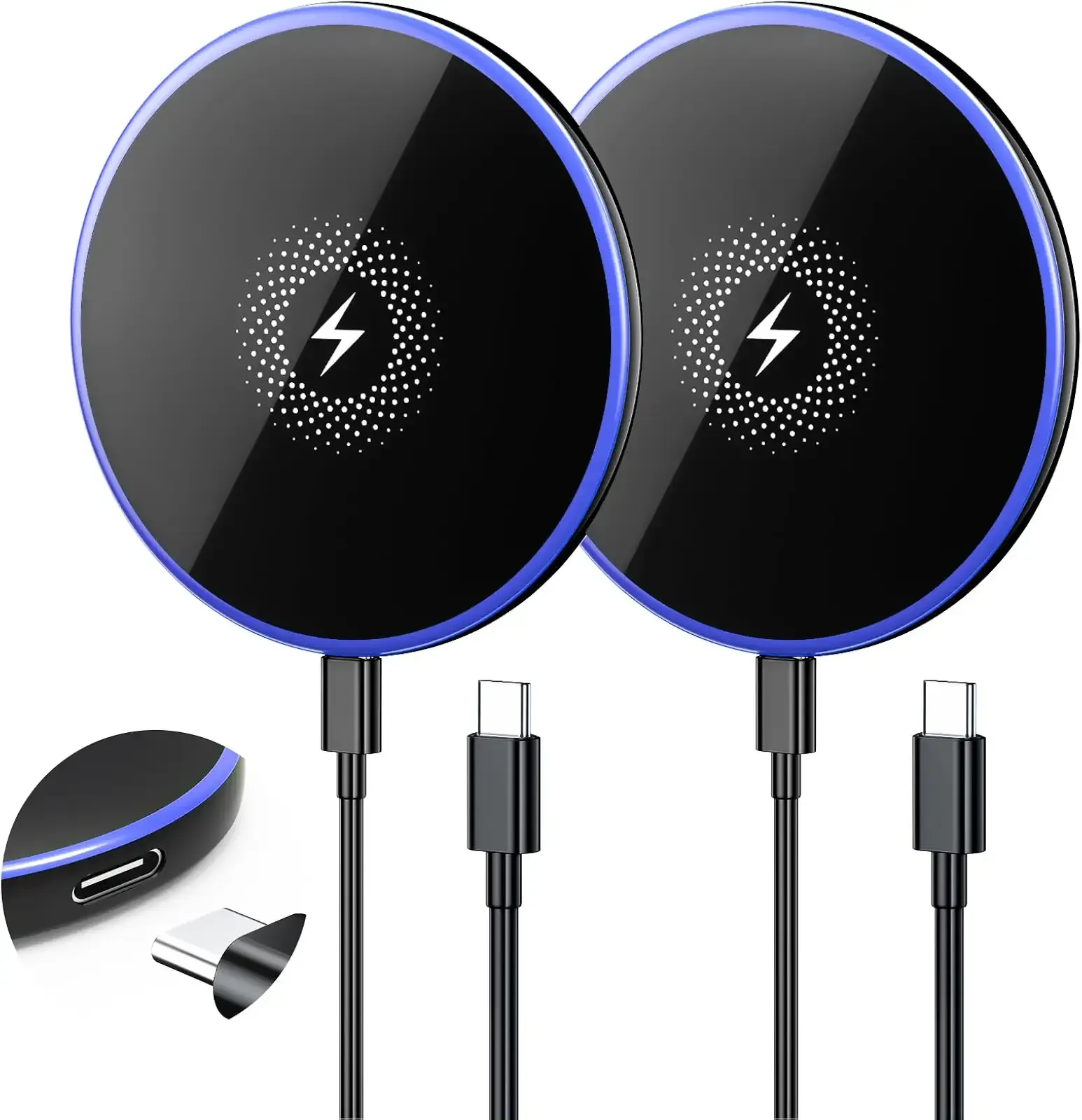 Wireless Charger 2Pack 6FT 15W Samsung Magnetic Wireless Charger Fast Charging Pad for Samsung Galaxy S25 Ultra/S24 FE/S23 Ultra/S22/S21/Z Google Pixel 9 8a 7a 8 7 Pro | Strong Magnet Technology
