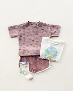 T-shirt van badstof, loose fit