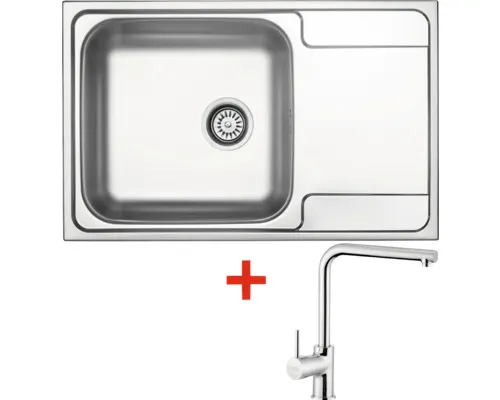 Nerezový dřez s baterií GRAND 790 500 x 790 mm + baterie ELKA N60