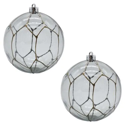 Enchanted Forest® 100mm Transparent Slate Pentagon Shatterproof Ornaments - 2 Pack