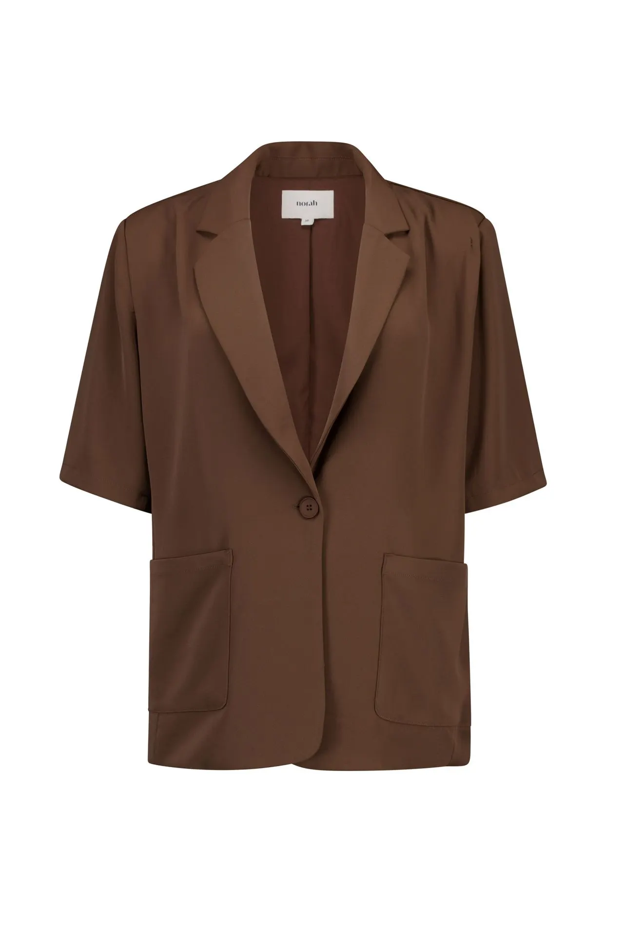 Bruine blazer met korte mouwen