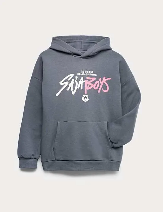 Hoodie mit hohem Baumwollanteil und KPop Demon Hunters™ Grafik (6–16 J.)