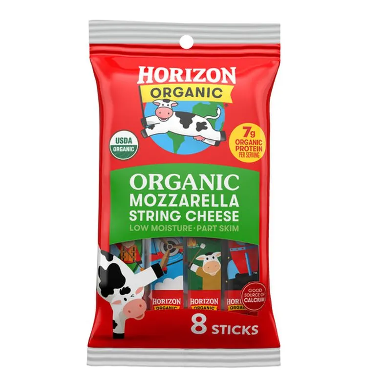 Horizon Organic Mozzarella String Cheese Sticks, 8 oz Pack, 8 Sticks