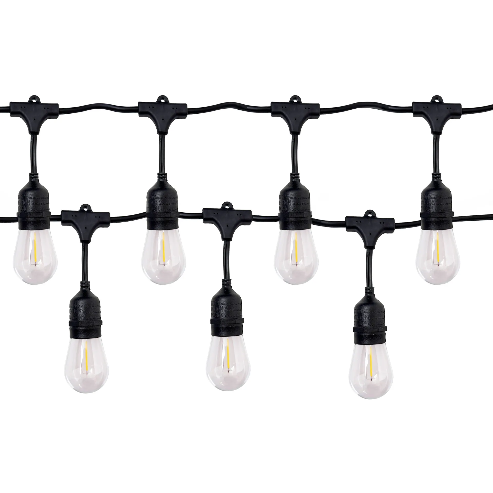 96-ft Plug-in Black Indoor/Outdoor String Light with 48 White -Light LED Edison Bulbs