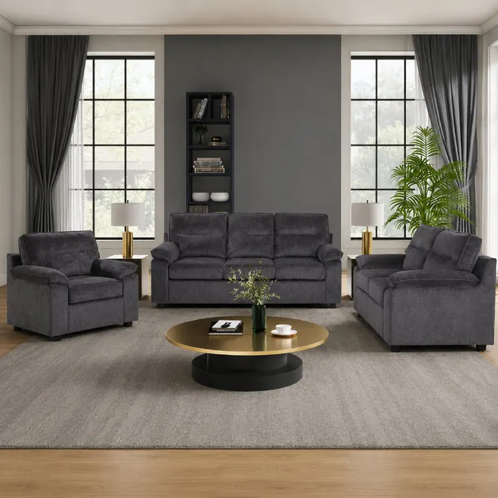 Glendale Sofa and Loveseat with Chair by Best Home - Gray