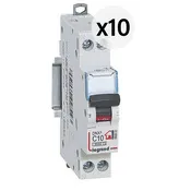 Lot 10 disjoncteurs, borne à vis 10A - Legrand