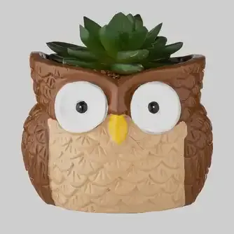 Wattle & Willow Plants Gone Wild Owl - Succulent Planter Décor