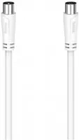 Antennen-Kabel 90 dB (1,5m) Koax-Stecker>Koax-Kupplung weiß