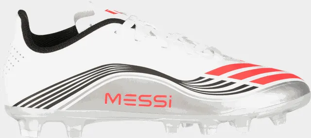 F50 Messi Club FG/MG, fotballsko gress og kunstgress, junior - Hvit