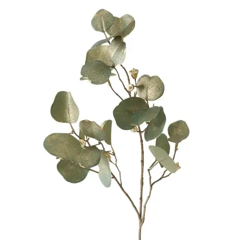 Dekozweig EUKALYPTUS - goldgrün - Kunststoff