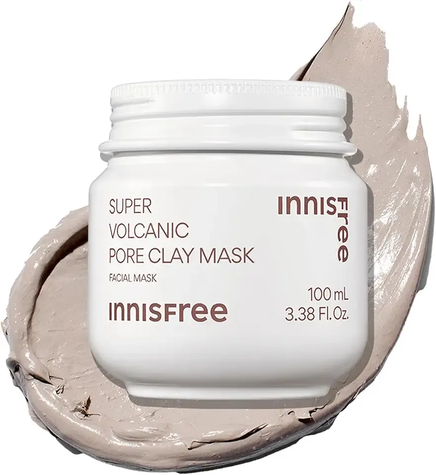 Innisfree Super Volcanic Clay Mask, Premium Korean Skincare with AHA and Natural Clusters for Deep Pore Detox, Gentle Exfoliation, Oil Control