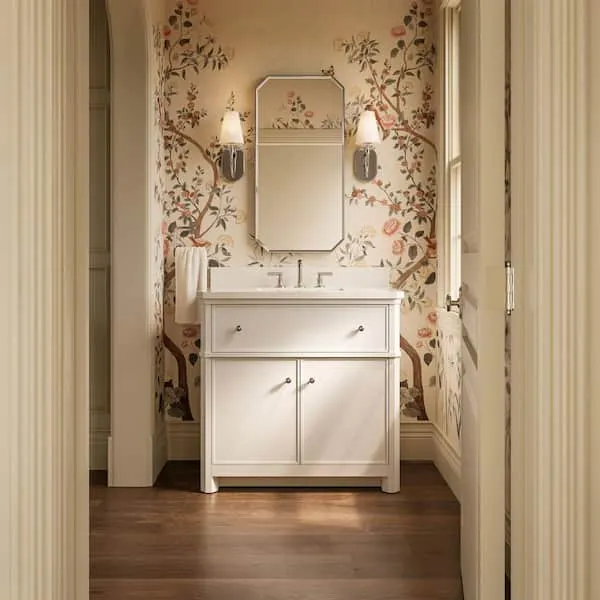 KOHLER Claude by Studio McGee 36 in. Freestanding White Bath Vanity with Bianco Bella Quartz Top