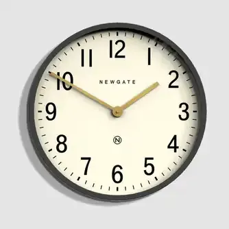 Newgate Mr Edwards Clock Matte Blizzard Grey