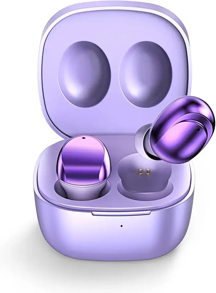 ELOVEN Wireless Earbuds Deep Bass Stereo Sound Bluetooth Earbuds 120H True Wireless Headphones with Ear Caps (S/M/L) for Samsung S24/S23/S22/S21 Ultra Z Flip 5/4/3/Fold 5/4 A53 iPhone 17/16/15 Purple