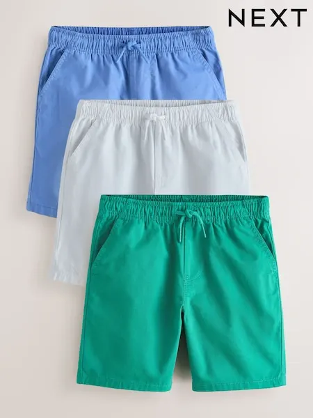 White/Blue 3 Pack Shorts 3 Pack (3-16yrs)
