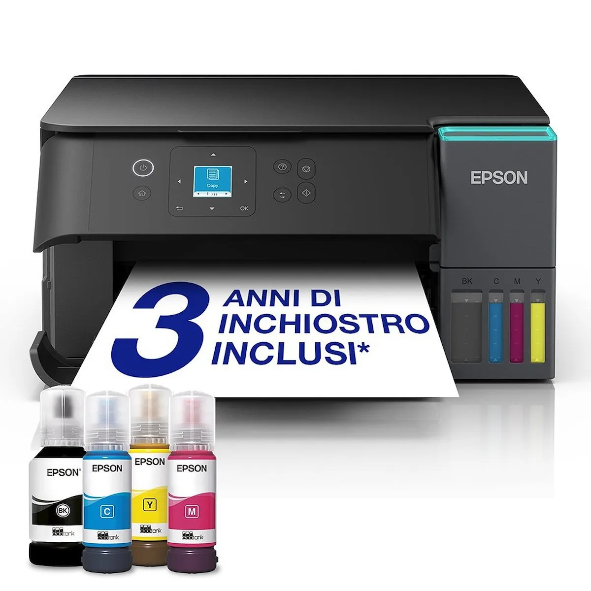 EPSON - EcoTank ET - 2951 Stampante Inkjet Multifunzione A4, serbatoi ricaricabili, 3 anni inchiostro inclusi