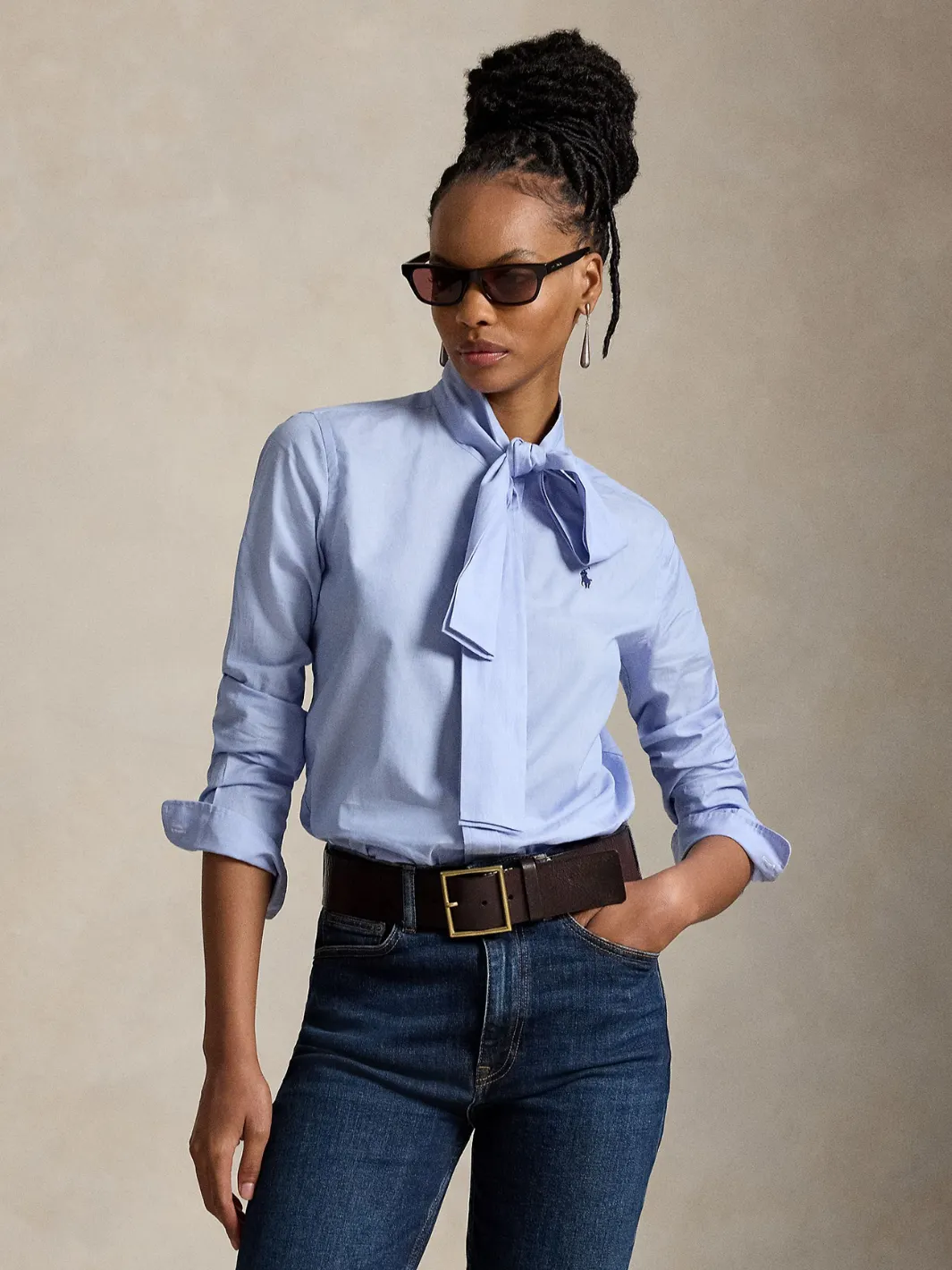 TIE-NECK SHIRT
