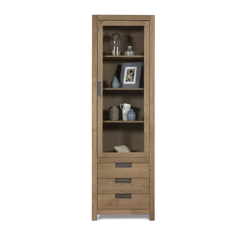 Vitrinekast (1 deur - rechtsdraaiend) Vermont - Verweerd