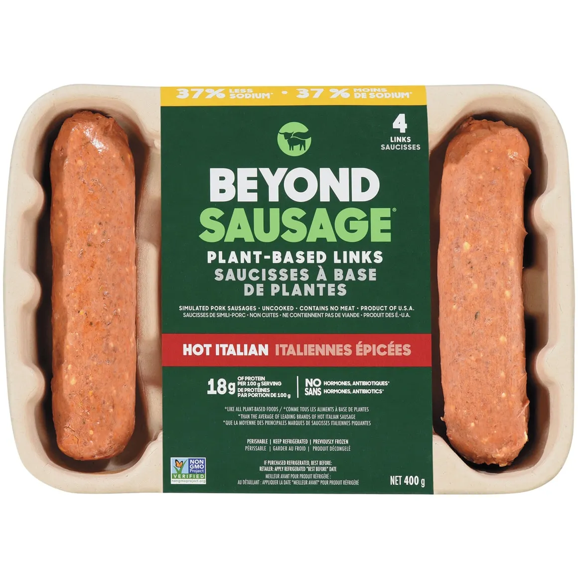 Plant-Based Dinner Sausage - Hot, 4ct