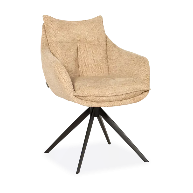 Armstoel Kenzo (draai - zwart) - Aragon Beige
