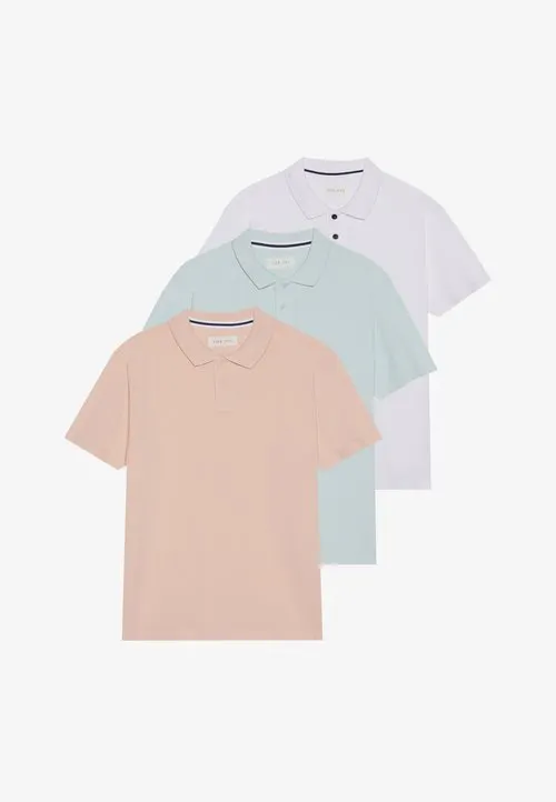 3 PACK - Poloskjorter - white/light blue/pink