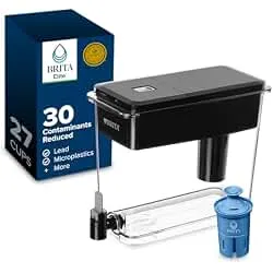 Brita XL 27 Cup Water Pitcher Dispenser, Includes 1 Elite Filter, Black | WQA and NSF/ANSI Certified, Reduces 99% Lead & Microplastics, Removes 30+ Contaminants, BPA-Free, Eliminates Chlorine Taste