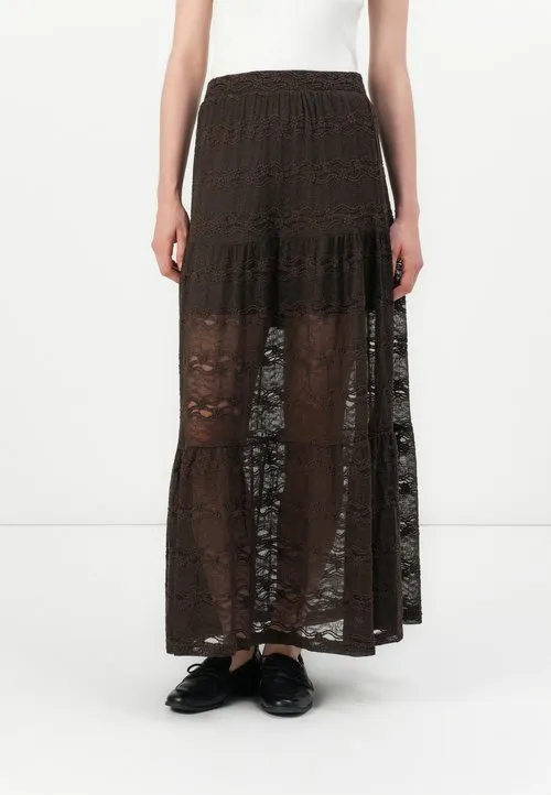 ONLSANDRA LONG SKIRT - Maxiskjørt - seal brown