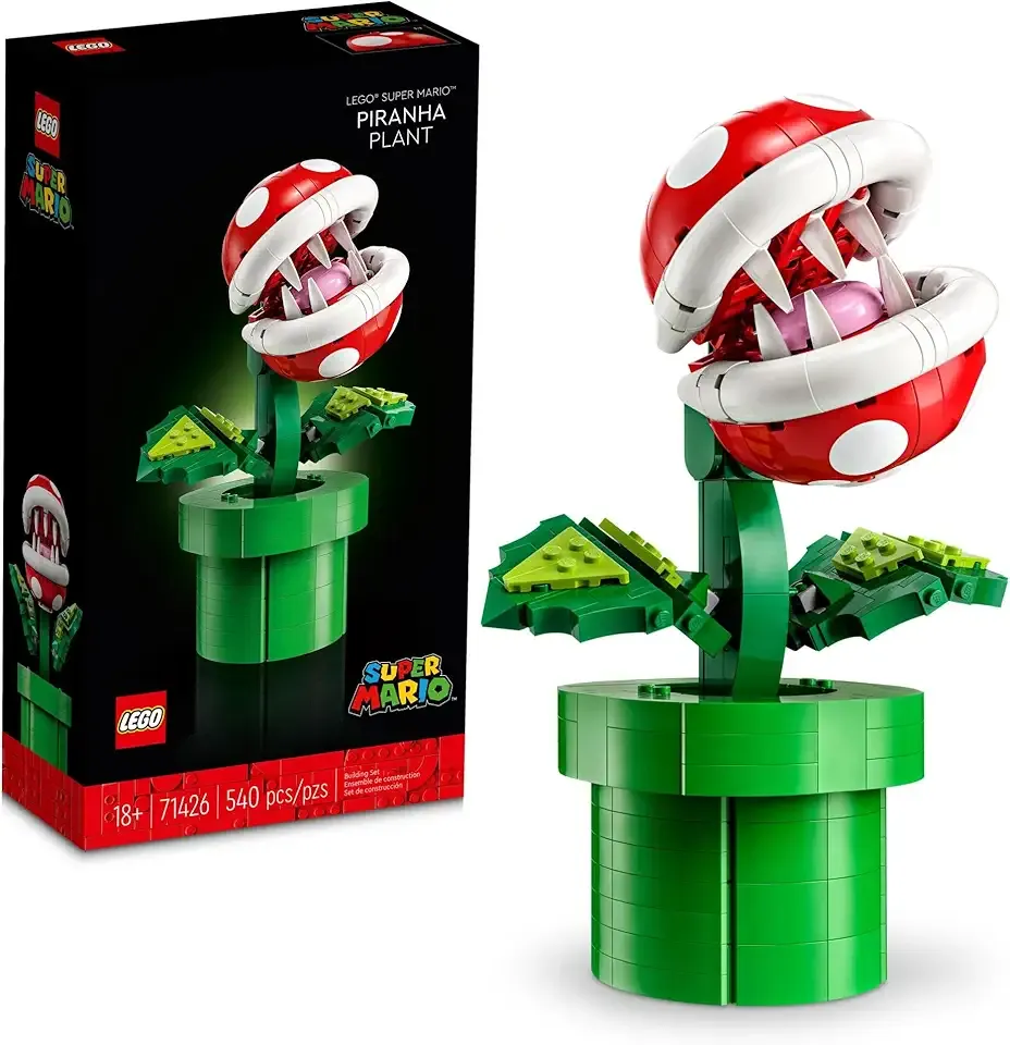 Super Mario Piranha Plant Building Sets for Adults - Mario Collectible for Men & Women, Ages 18+ Years - Gift for Christmas - Bedroom, Home Office, or Book Shelf Decor - 71426