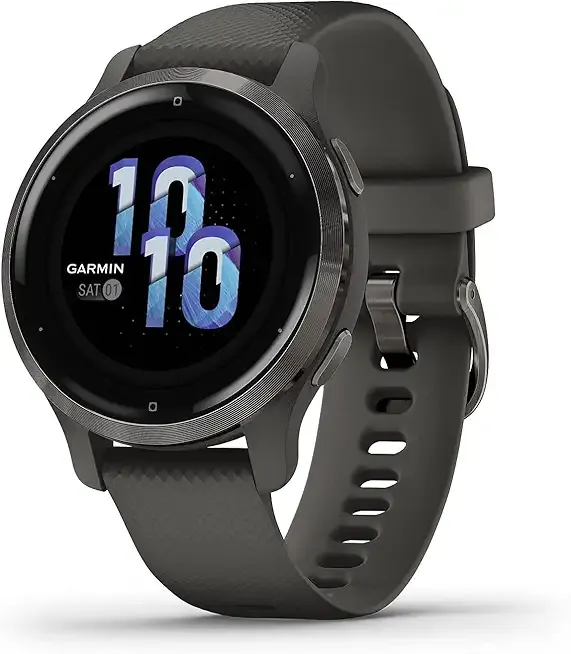 Garmin Venu 2S (Renewed), Smaller-Sized GPS Smartwatch with Advanced Health Monitoring and Fitness Features, Slate Bezel with Graphite Case and Silicone Band, (010-02429-00)