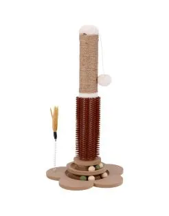 Adori Kattenkrabspel Lola - Kattenspeelgoed - Ø30x55 cm Wit Bruin