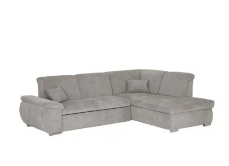Hoeksalon Caro 272x197cm - stof - grijs met bedfunctie en opbergruimte