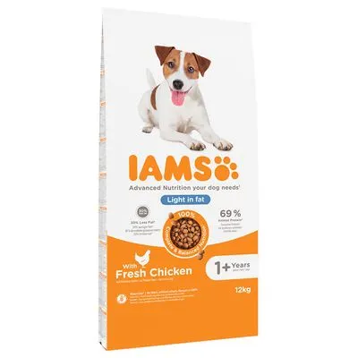 Croquettes IAMS Advanced Nutrition pour chien : 10 kg + 2 kg offerts ! Weight Control poulet