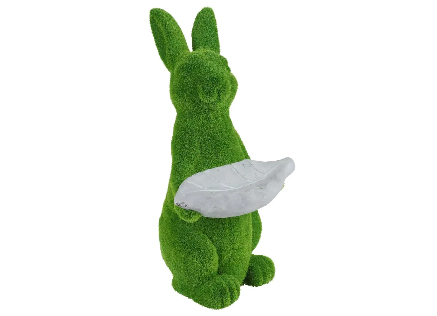 Osterhase in Gras-Optik mit Deko-Blatt