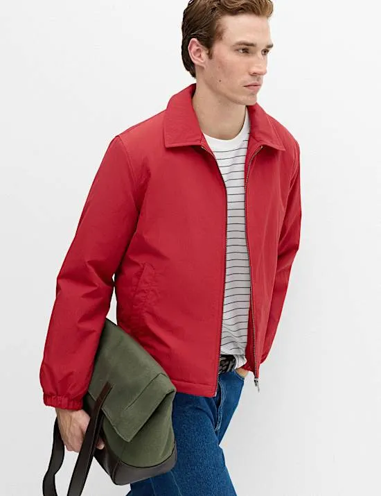 Wattierte Harrington-Jacke mit durchgehendem Reißverschluss