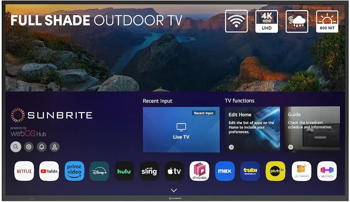 SunBriteTV 75" Veranda 4 Series - Smart Outdoor TV - Full Shade - 4K UHD HDR | SB-V4-75-BL