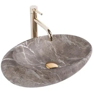 LAVABO SOBRE ENCIMERA REA ROXY B STONE NATURE GREY 49X31X13,5CM