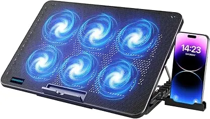 LIANGSTAR Laptop Cooling Pad, Laptop Cooler with 6 Qu…