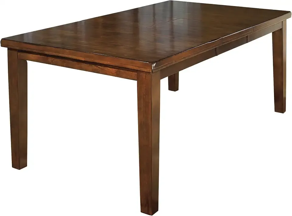 Signature Design by Ashley Ralene Wood Extendable Dining Table, Brown | 18-inch self-storing butterfly leaf, Crafted from veneers, wood and engineered wood, Seats up to 8 for family dining