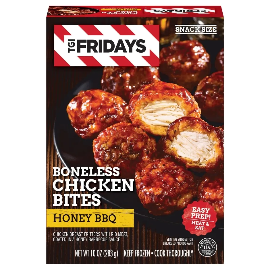 TGI Fridays Honey BBQ Boneless Chicken Bites Frozen Snacks, 10 oz Box