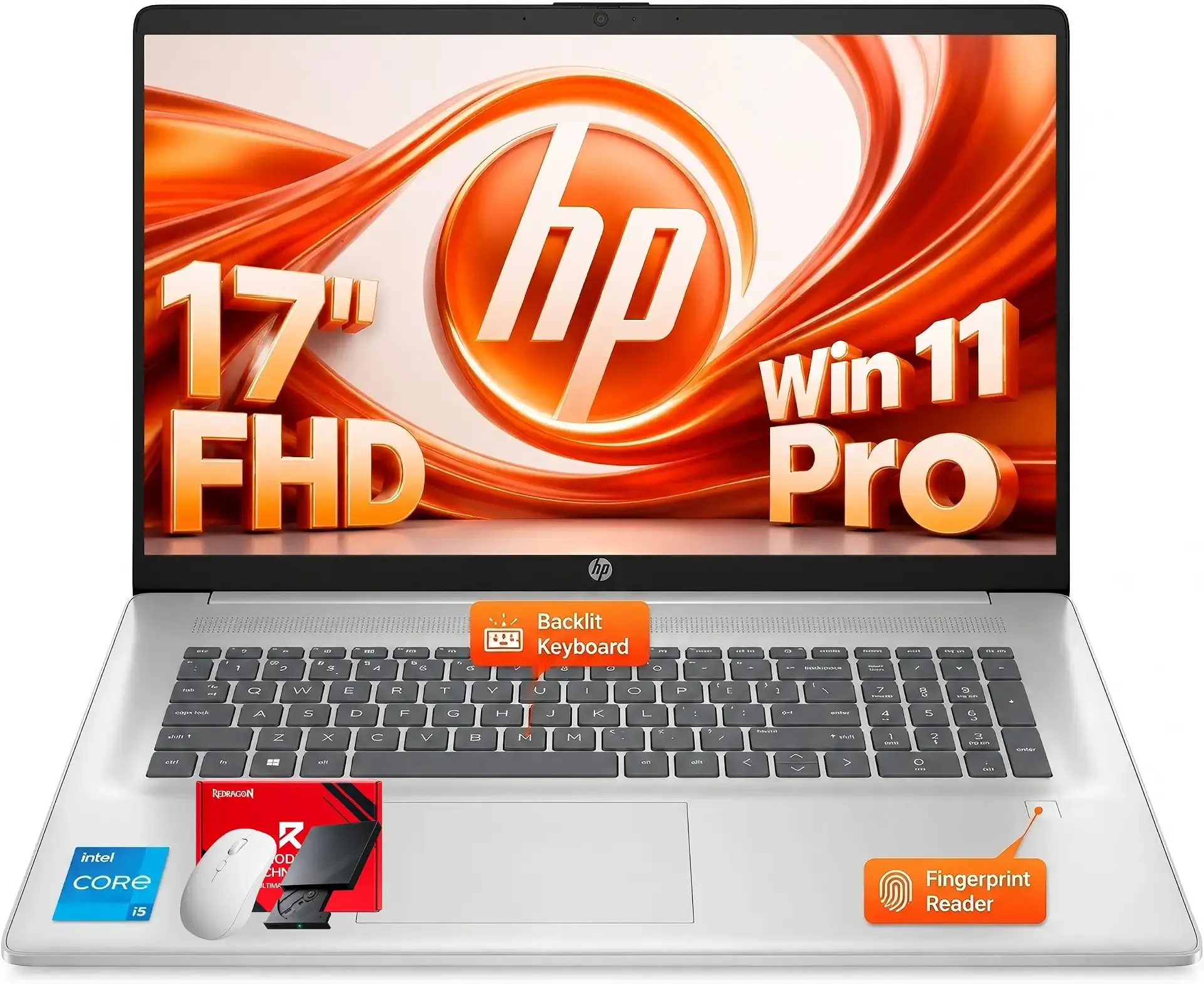 HP 17.3" FHD Business Laptop (2026), Intel 10-Core i5-1334U (Up to 4.6 GHz), 32GB RAM, 1TB NVMe SSD, Backlit Keyboard, Fingerprint Reader, Wi-Fi 6, Windows 11 Pro, Natural Silver