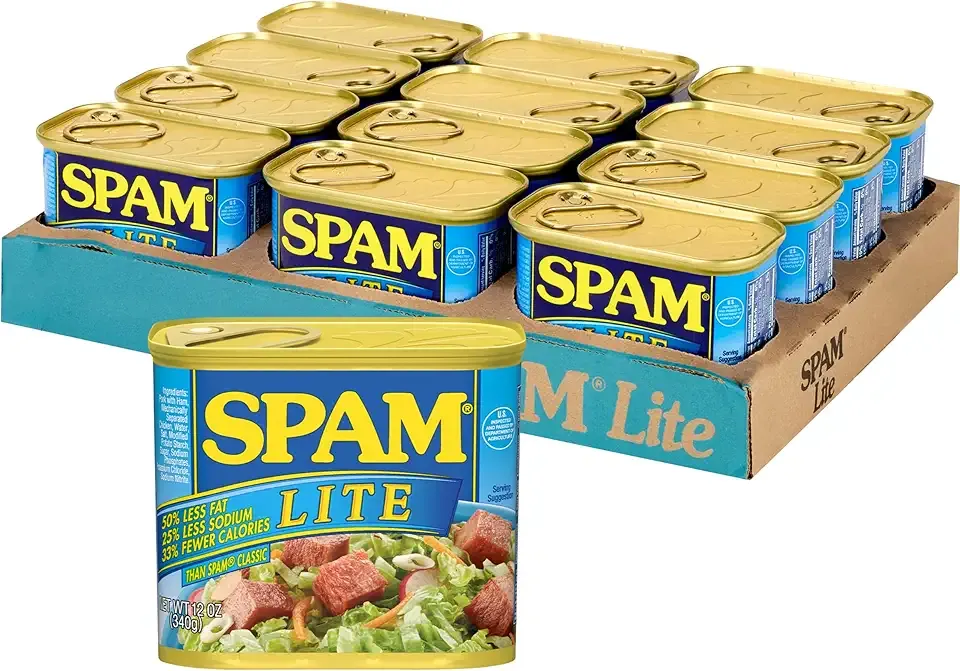 SPAM Lite, SPAM Canned Meat, 12 oz Can, (12 Pack)