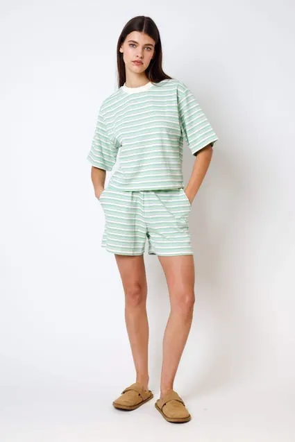 Loungewear short rib met strepen