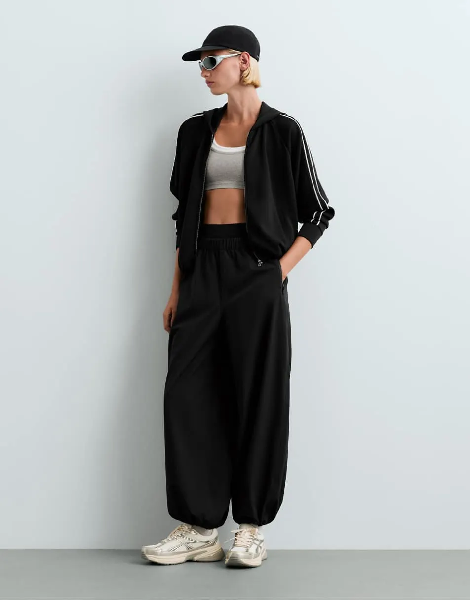 OYSHO Hooded modal jacket in black