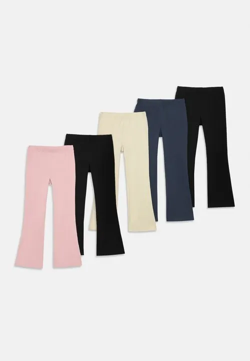 PACK FLARED LEGGINGS 5 PACK - Leggings - black/beige/pink