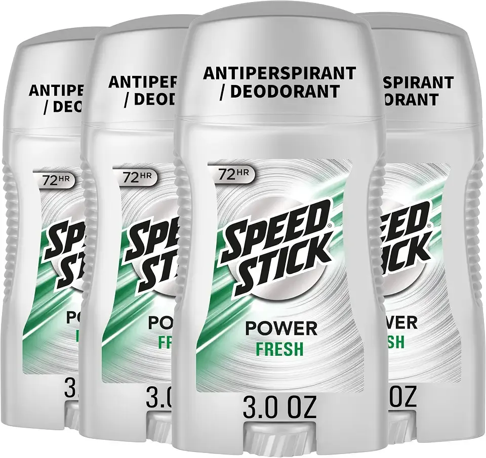 Speed Stick Power Antiperspirant Deodorant, Fresh Scent, 3.0 oz (4 Pack) | 72-HR Sweat & Odor Protection, Underarm Antiperspirant for Men, Male Grooming, Everyday Use, Active Lifestyles