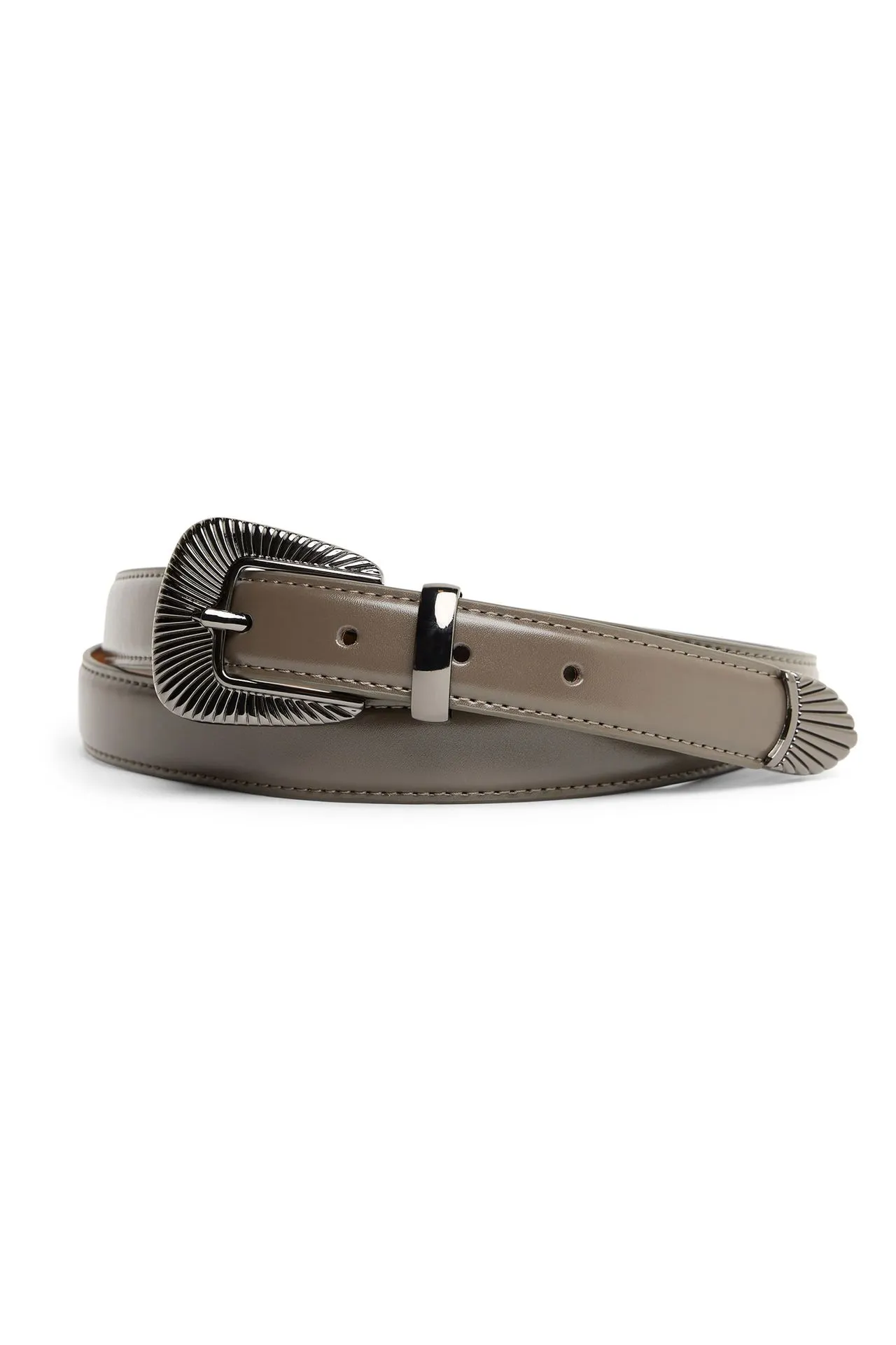 Leren taupe riem