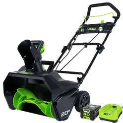 Greenworks 80V (75+ Compatible Tools) 20鈥?Brushless Cordless Snow Blower, 2.0Ah Ba...