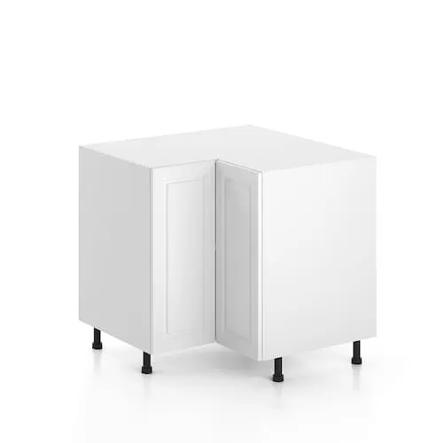 Eurostyle Florence - Corner Base Cabinet with 2 doors in White Matt, 36 inch x 34.5 inch x 24 inch