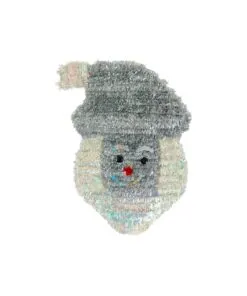 Iridescent Tinsel Santa Head Ornament 30x47cm